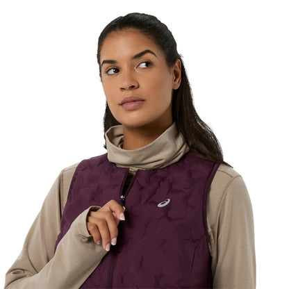 Asics Damenlaufweste Nagino Run Padded Gilet, Dark Aubergine
