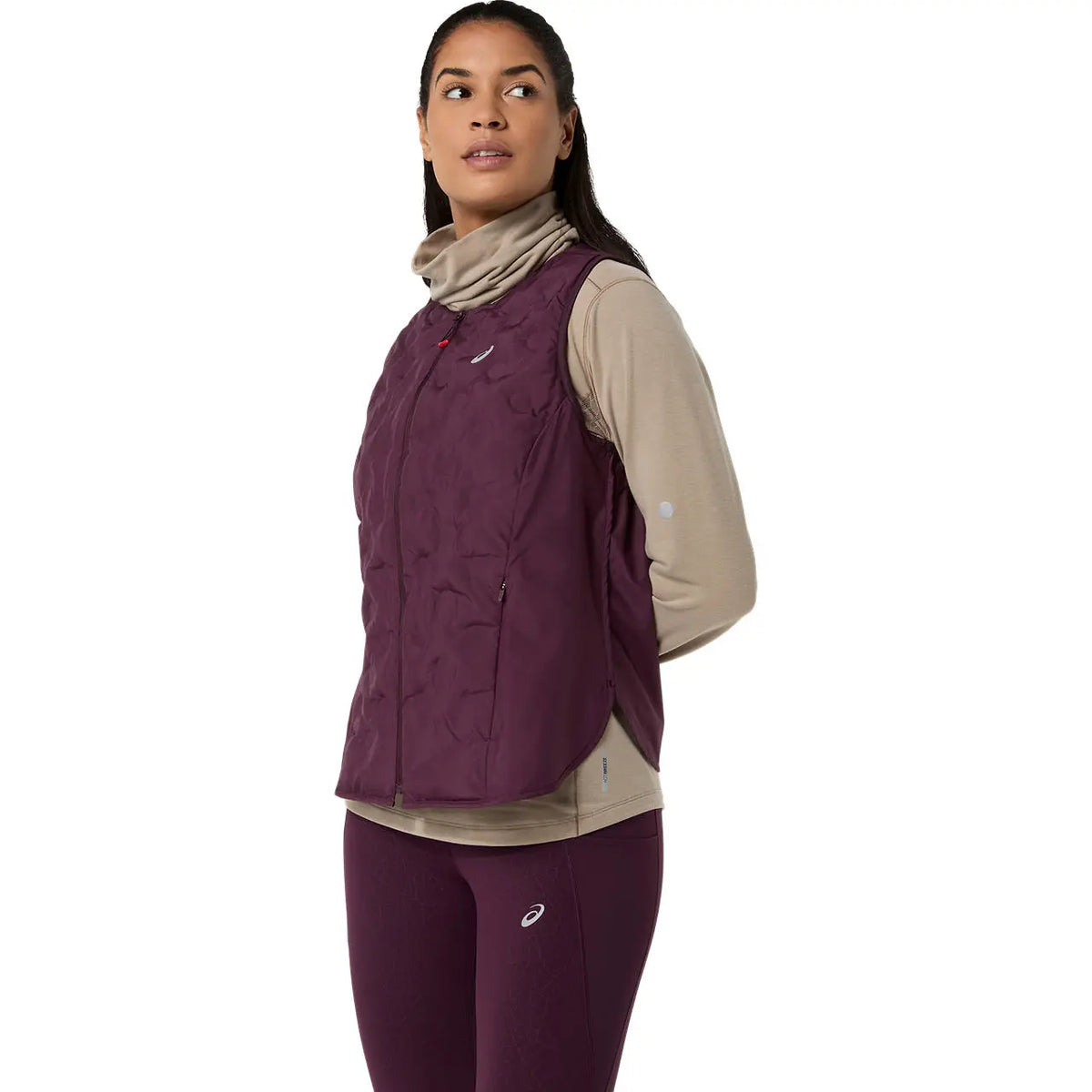 Asics Damenlaufweste Nagino Run Padded Gilet, Dark Aubergine – Bild 
