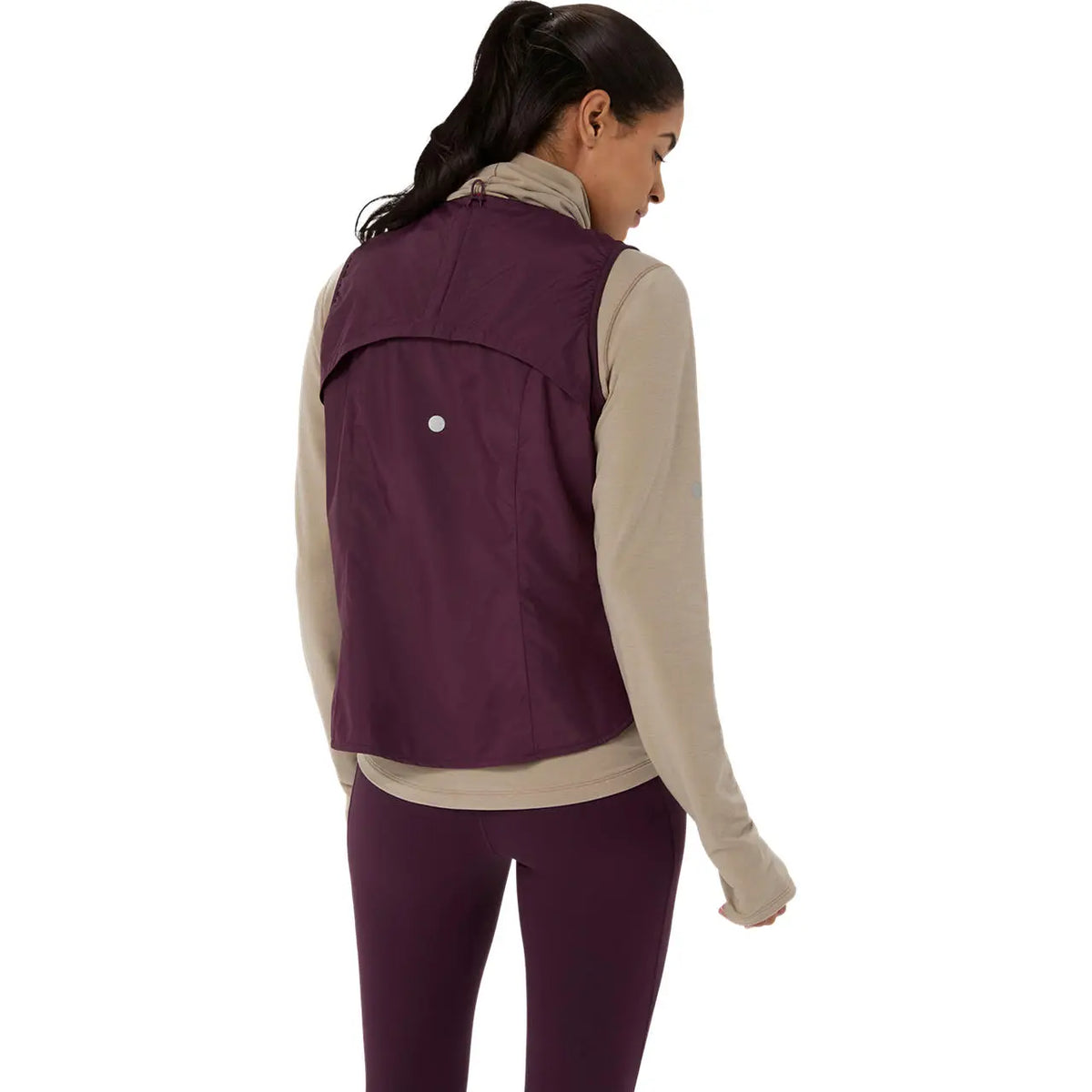 Asics Damenlaufweste Nagino Run Padded Gilet, Dark Aubergine