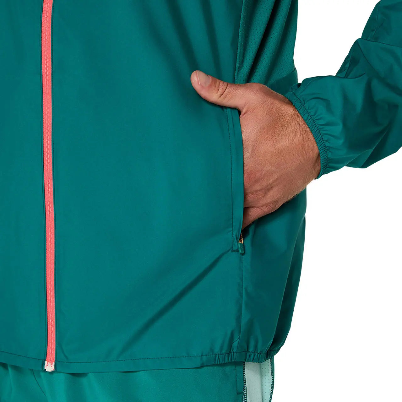 Asics Herrenlaufjacke Core Jacket, türkis – Bild 