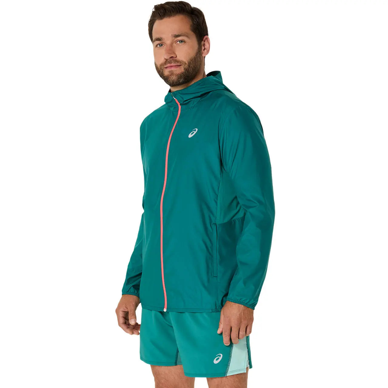Asics Herrenlaufjacke Core Jacket, türkis – Bild 