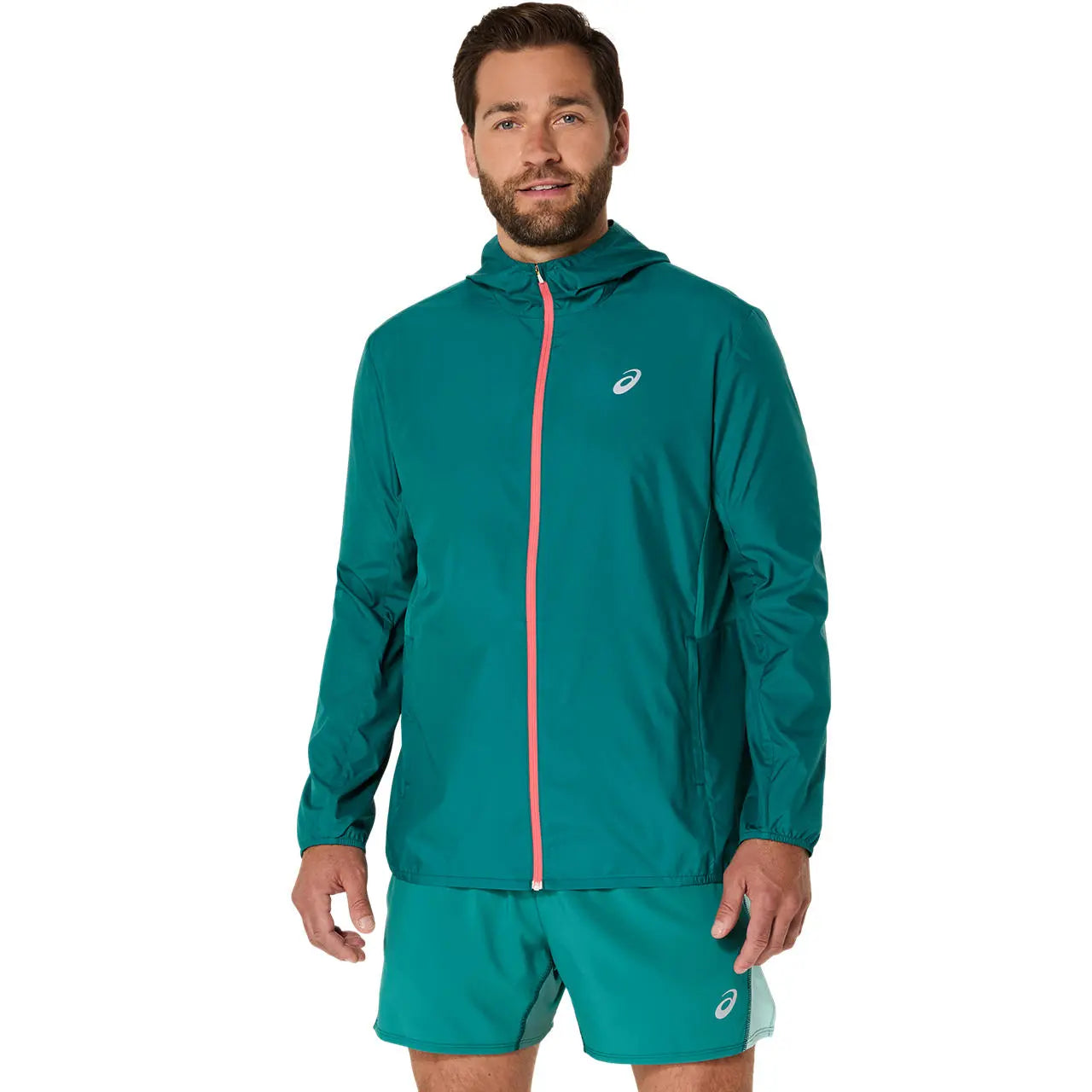 Asics Herrenlaufjacke Core Jacket, türkis – Bild 