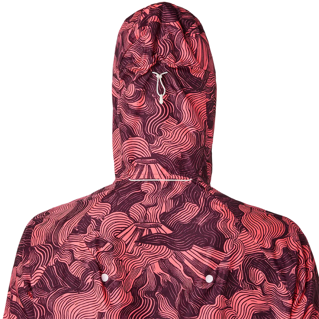 Asics Herrenlaufjacke Fujitrail Packable Jacket, Blazing Coral/Dark Aubergine
