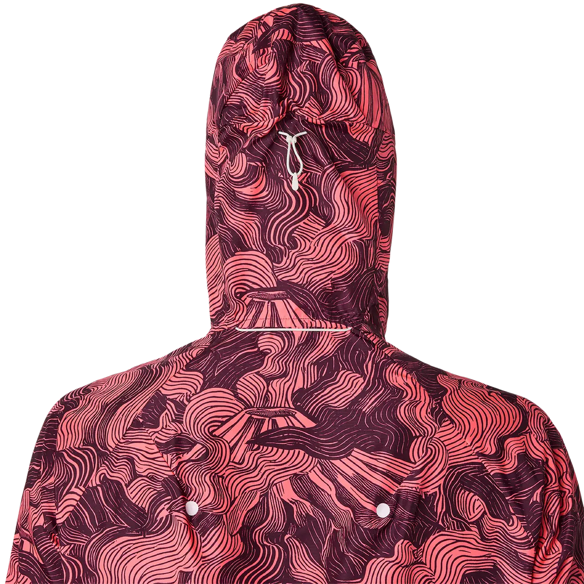 Asics Herrenlaufjacke Fujitrail Packable Jacket, Blazing Coral/Dark Aubergine – Bild 