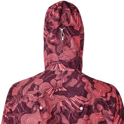 Asics Herrenlaufjacke Fujitrail Packable Jacket, Blazing Coral/Dark Aubergine