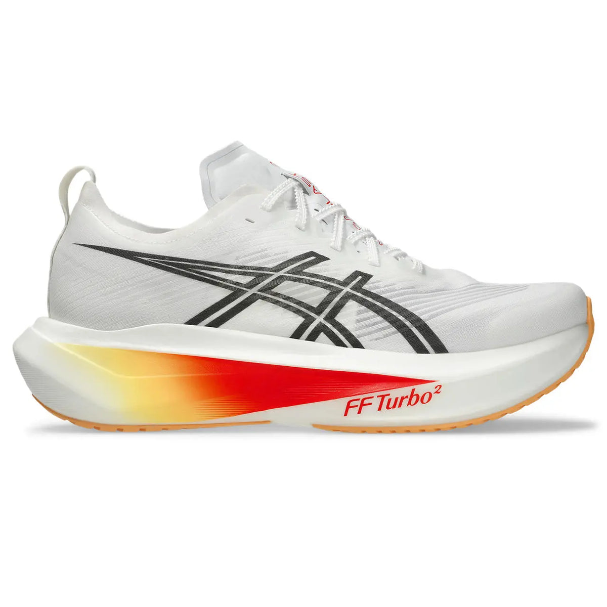 Asics Herrenlaufschuhe Megablast, White/Orange Glow