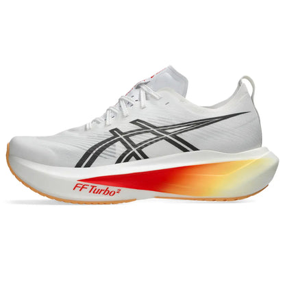 Asics Herrenlaufschuhe Megablast, White/Orange Glow