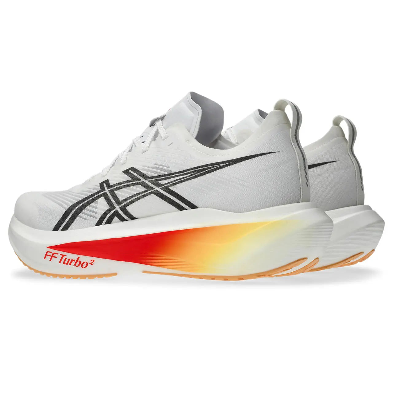 Asics Herrenlaufschuhe Megablast, White/Orange Glow – Bild 