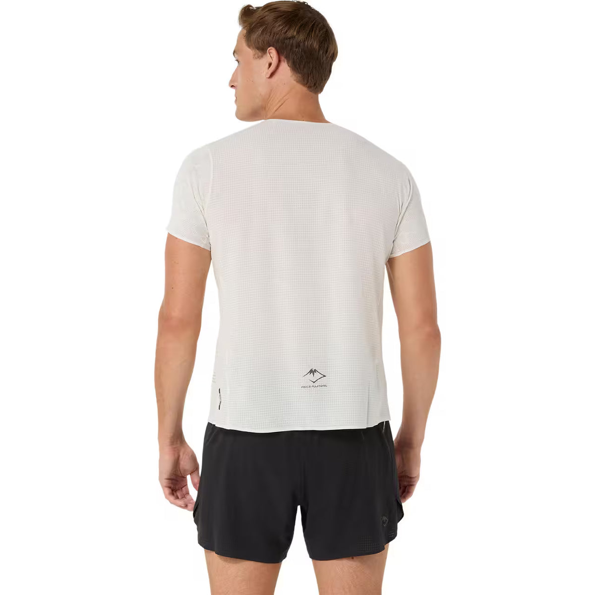 Asics Herrenlaufshirt Fujitrail Elite Grahpic SS Top, weiß – Bild 