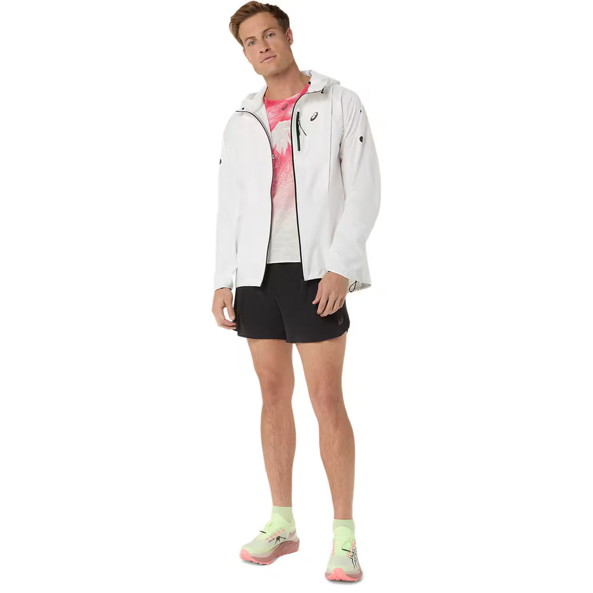 Asics Herrenlaufshirt Fujitrail Elite Grahpic SS Top, weiß – Bild 