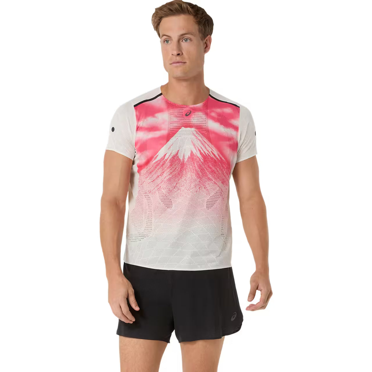Asics Herrenlaufshirt Fujitrail Elite Grahpic SS Top, weiß