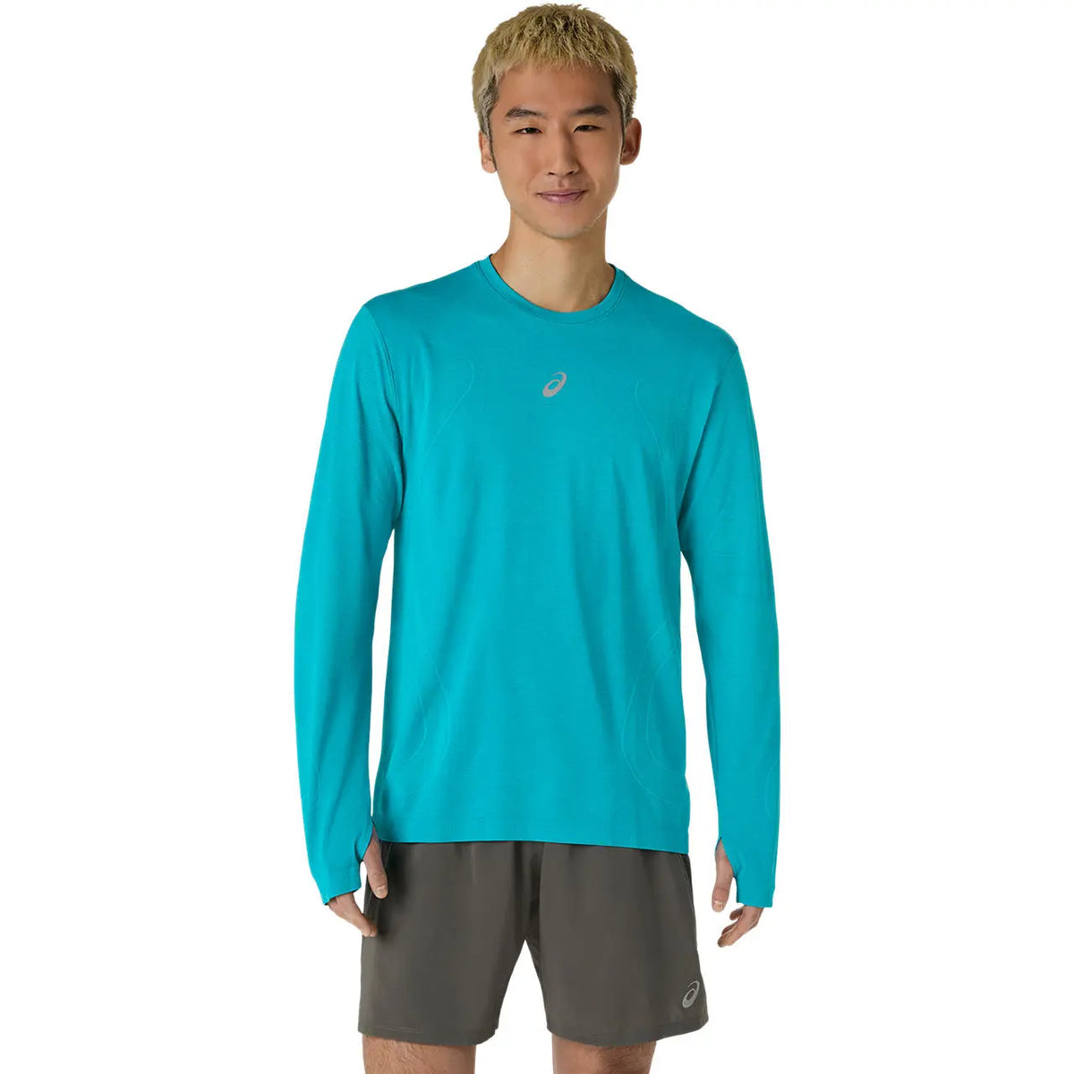 Asics Herrenlaufshirt Road Seamless LS Top, Energy Aqua