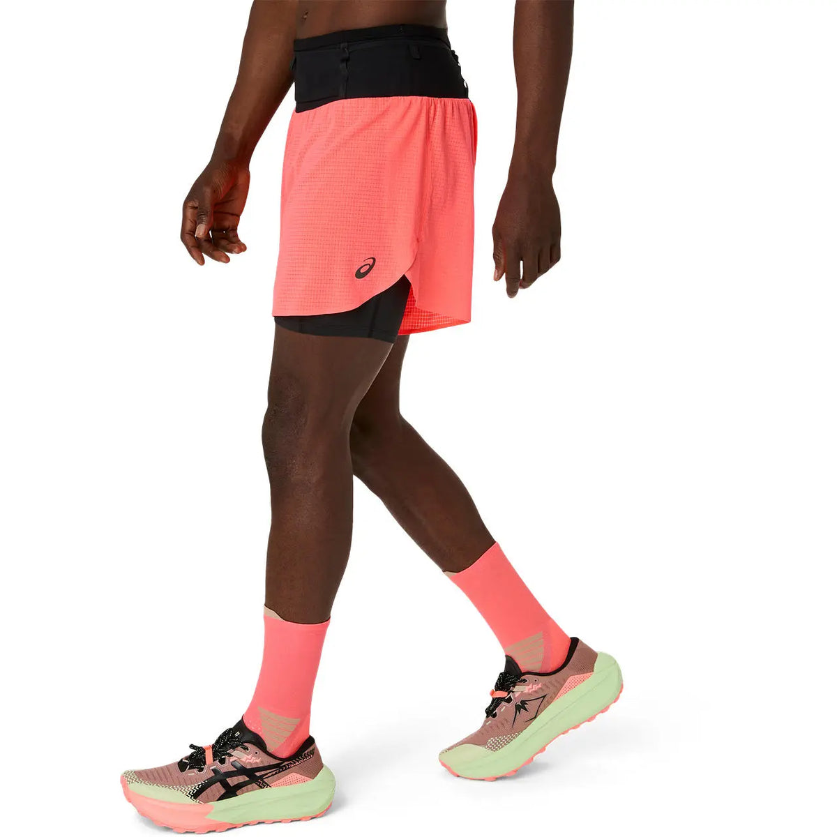 Asics Herrenlaufshort Fujitrail Elite Short, Blazing Coral