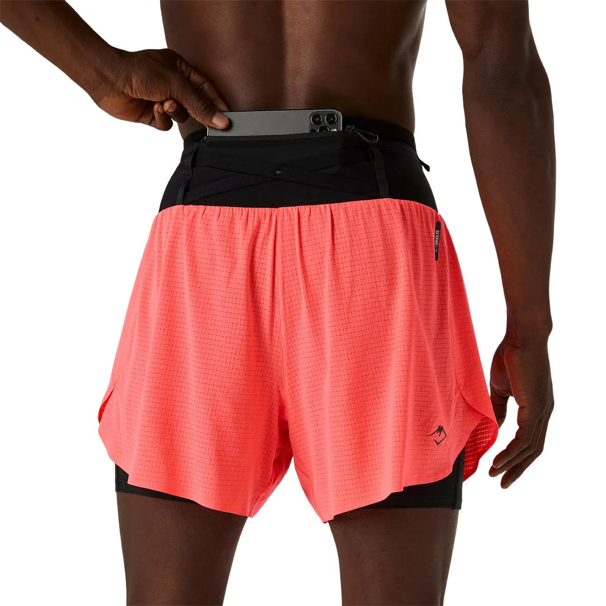 Asics Herrenlaufshort Fujitrail Elite Short, Blazing Coral – Bild 