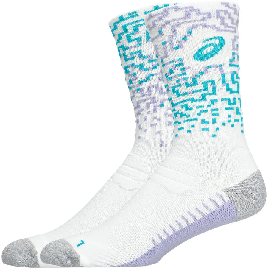 Asics Laufsocken Perfomance Run Sock Crew, White/Energy Aqua/Fresh Air