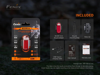 Fenix BC05R V2.0 Rücklicht für Pendler & Outdoor-Fans, 15 Lumen