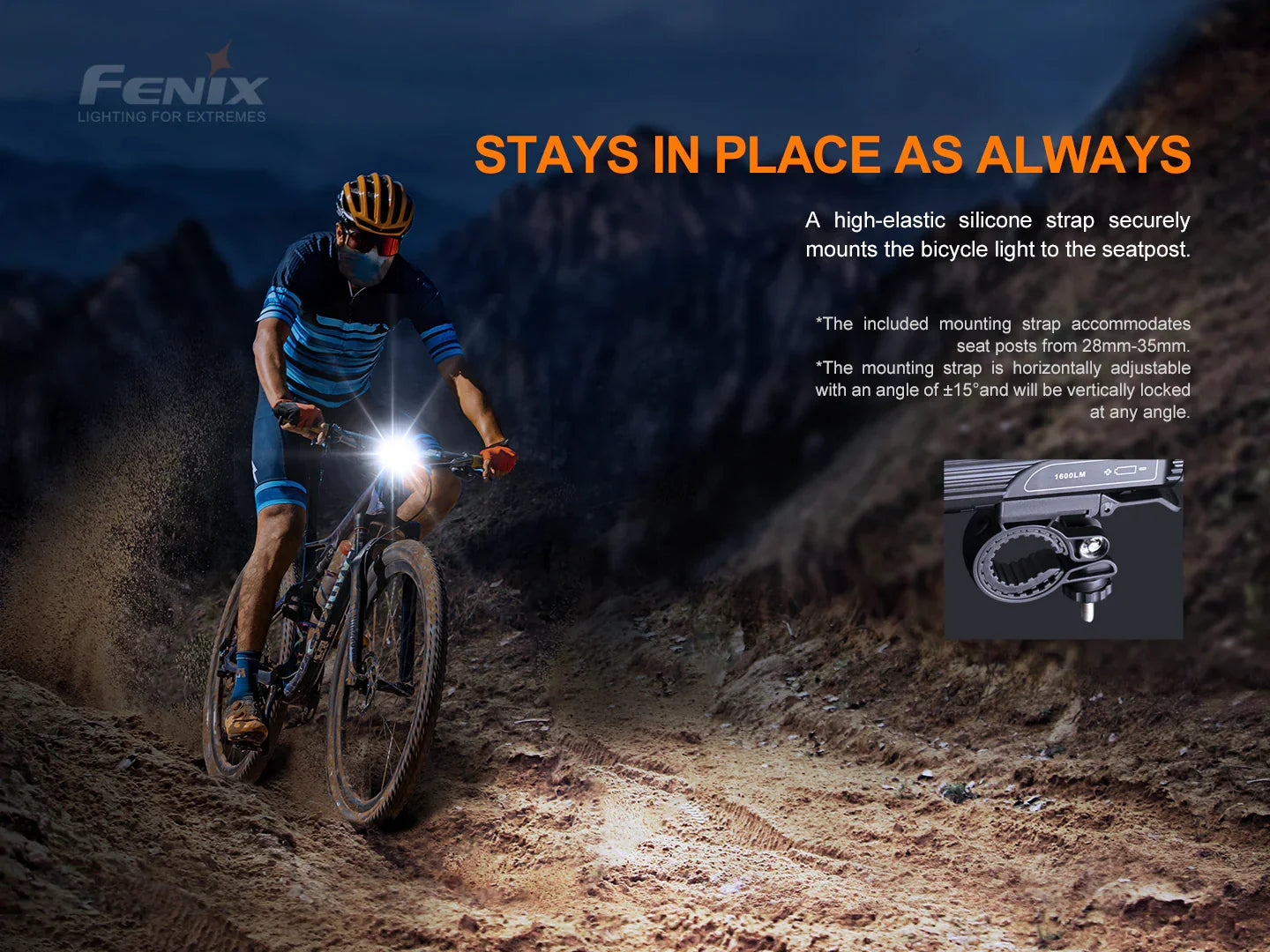 Fenix BC26R wiederaufladbares Fahrradlicht Set mit BC05R V2.0 Rücklicht, 1600 Lumen – Bild 