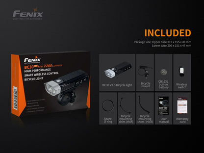 Fenix BC30 V2.0 starkes Profi Fahrradlicht, 2200 Lumen