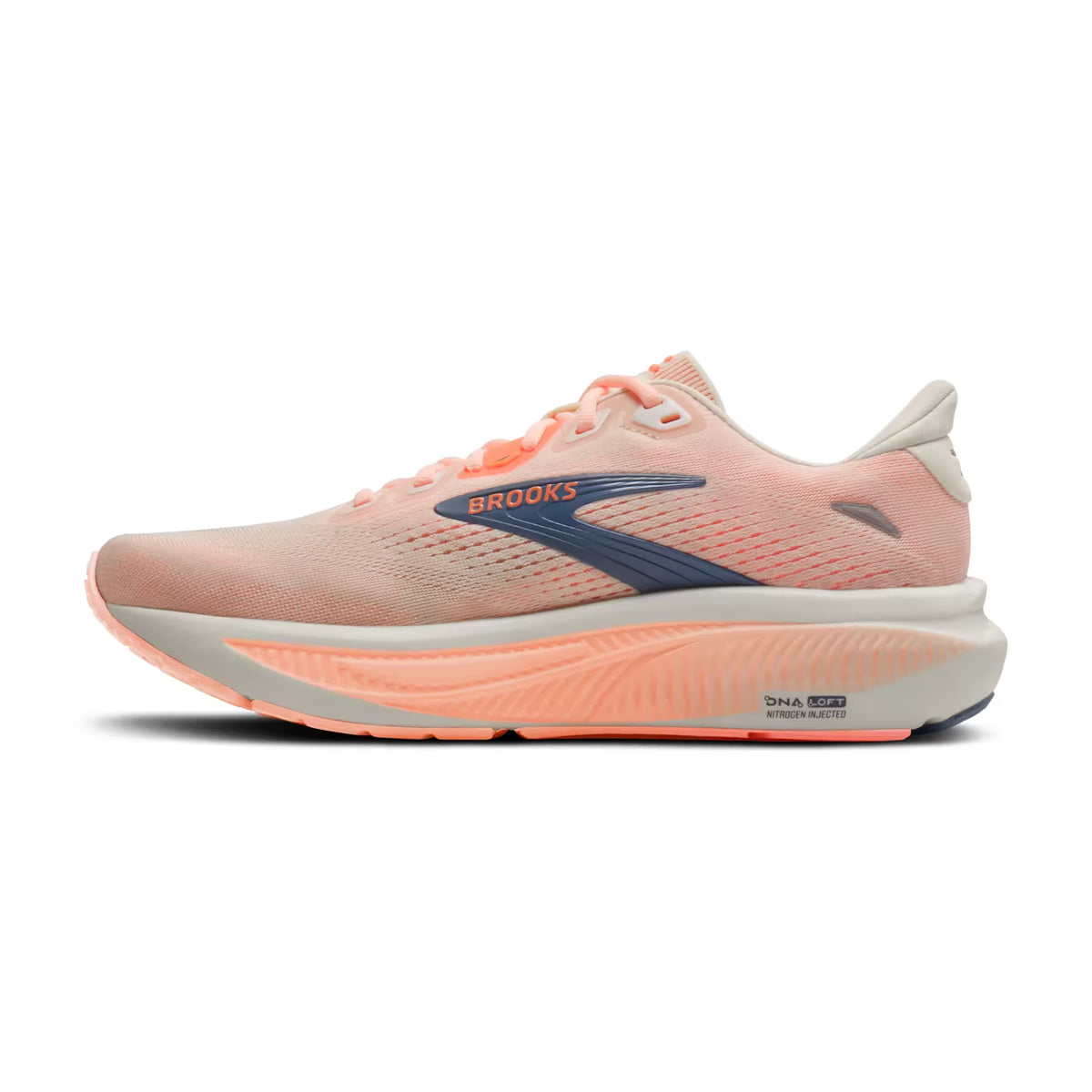Brooks Damenlaufschuhe Ghost 18, Star White/Cyber Peach/Grey