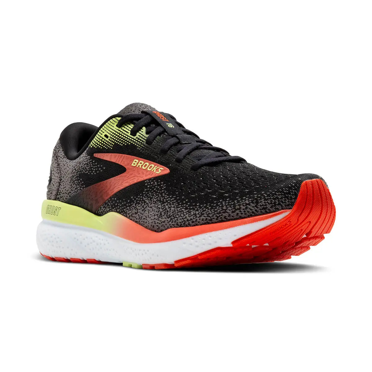 Brooks Herrenlaufschuhe Ghost 16, neutrale Laufschuhe für tägliches Training mit DNA Loft v3 Dämpfung, schwarz - machsport