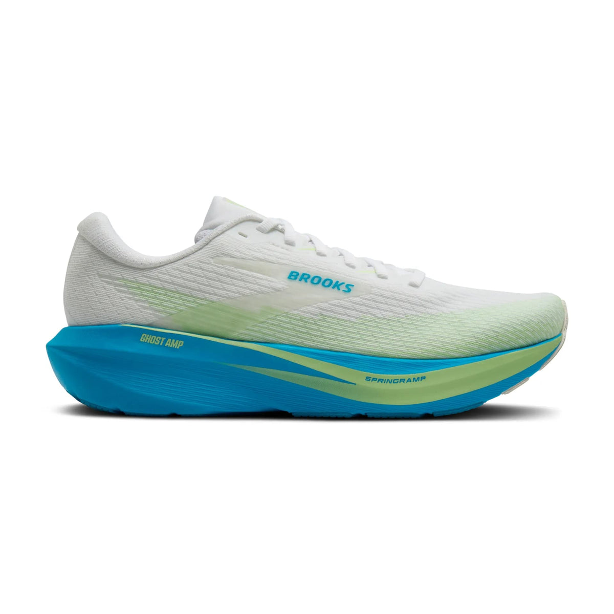 Brooks Herrenlaufschuhe Ghost AMP, White/Blue/Paradise Green