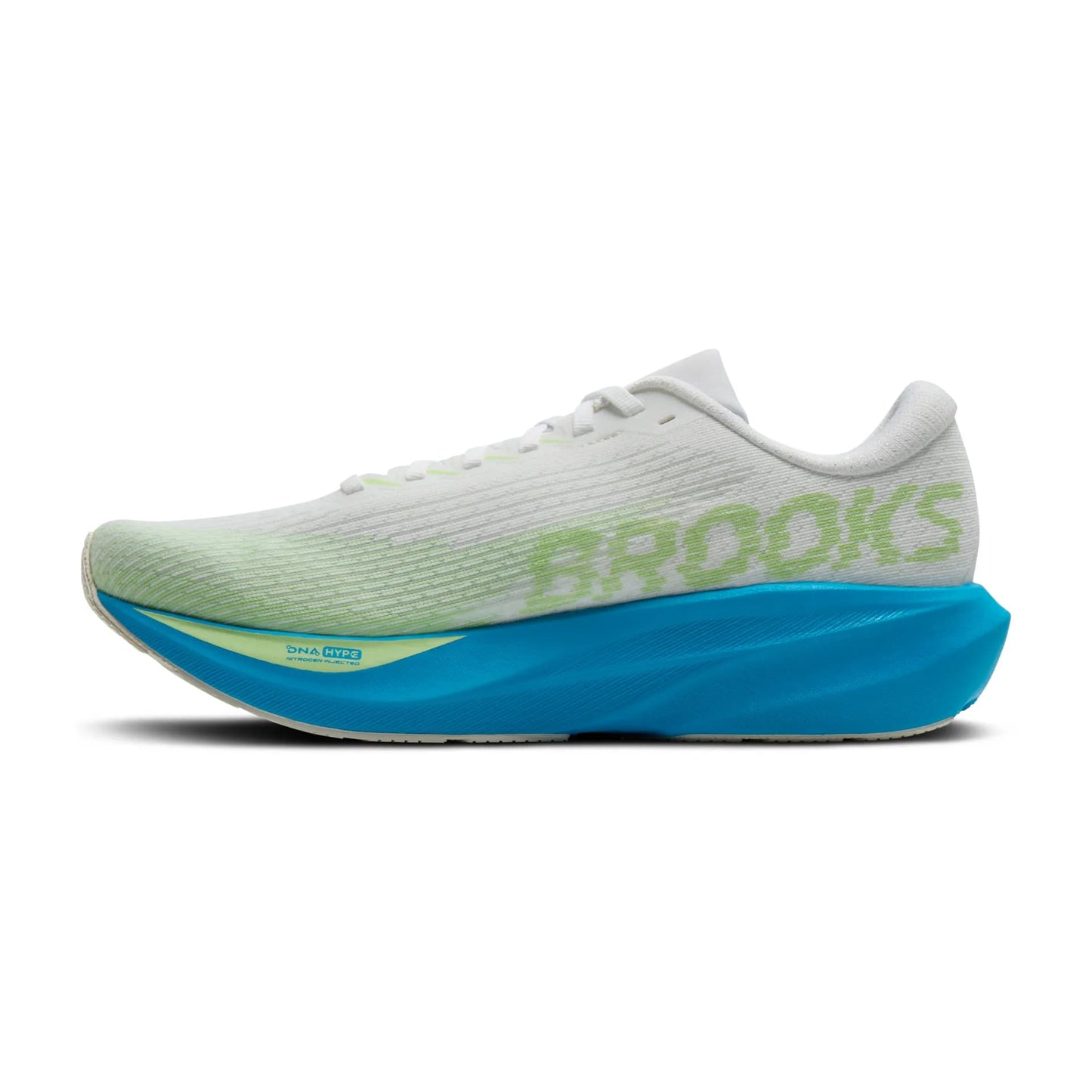 Brooks Herrenlaufschuhe Ghost AMP, White/Blue/Paradise Green
