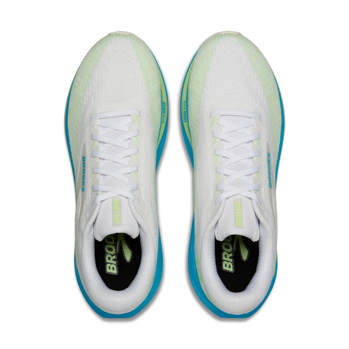 Brooks Herrenlaufschuhe Ghost AMP, White/Blue/Paradise Green