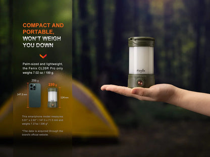 Fenix CL26R Pro multifunktionale, tragbare Campinglaterne, 650 Lumen