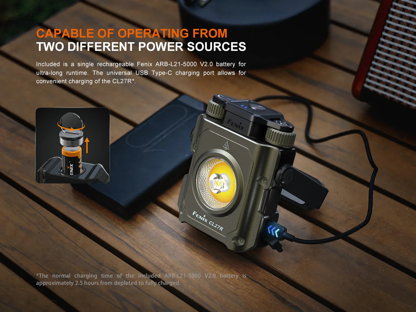 Fenix CL27R multifunktionale Outdoor-Laterne mit Spot- & Flutlicht, 1600 Lumen