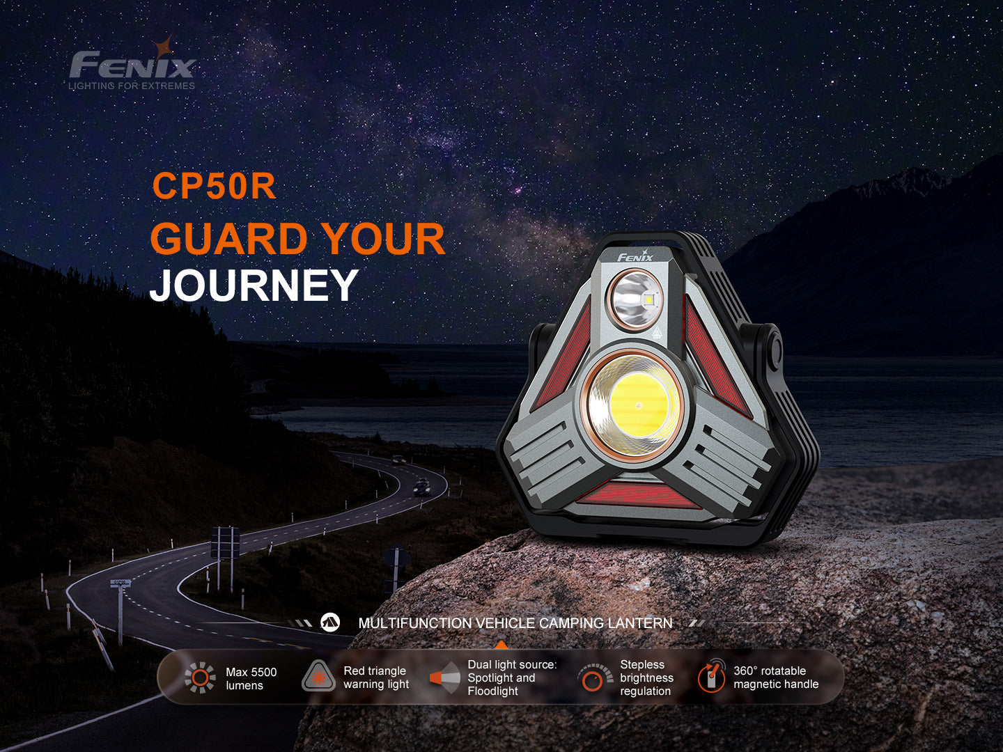 Fenix CP50R multifunktionale Fahrzeug & Camping Laterne, 5500 Lumen