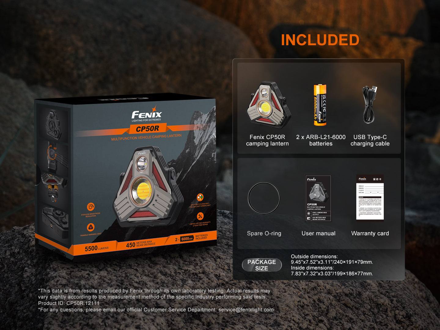 Fenix CP50R multifunktionale Fahrzeug & Camping Laterne, 5500 Lumen – Bild 