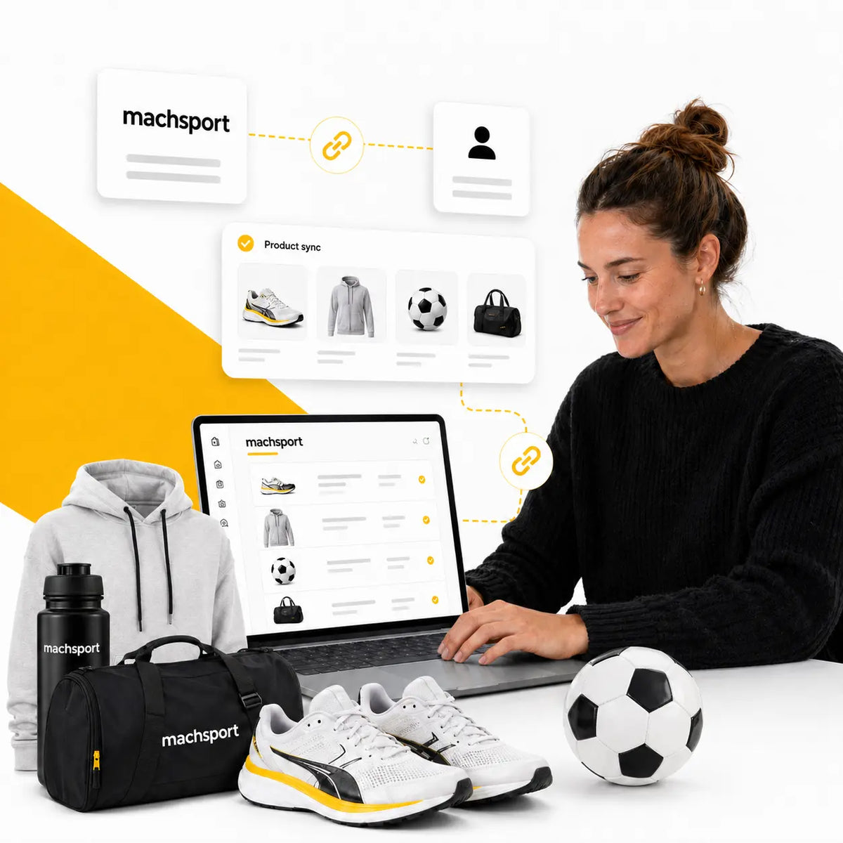 affiliate machsport partnerprogramm, Frau mit Labtop