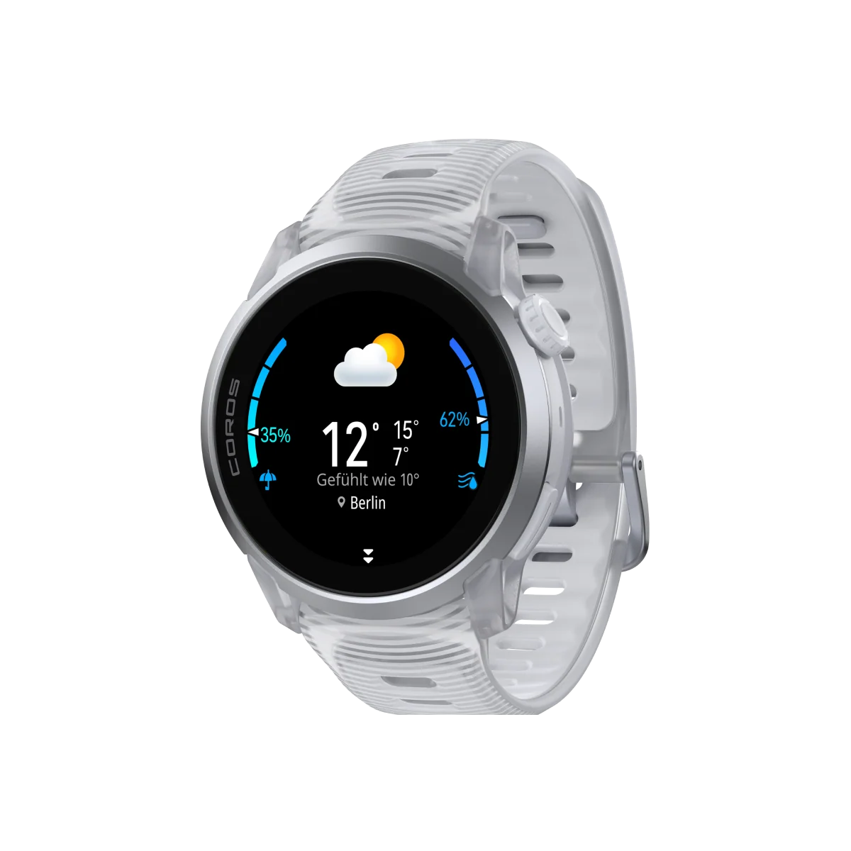 Coros Sportuhr Pace 4, Silikonarmband, Cloud White – Bild 