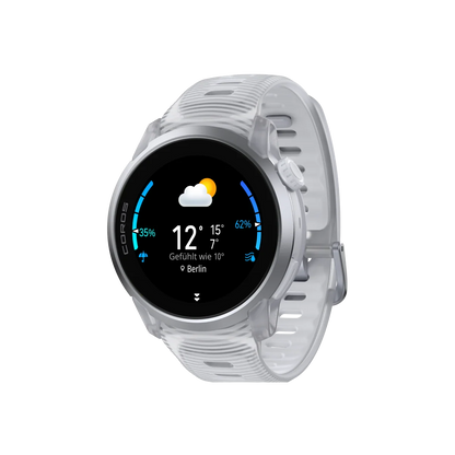 Coros Sportuhr Pace 4, Silikonarmband, Cloud White