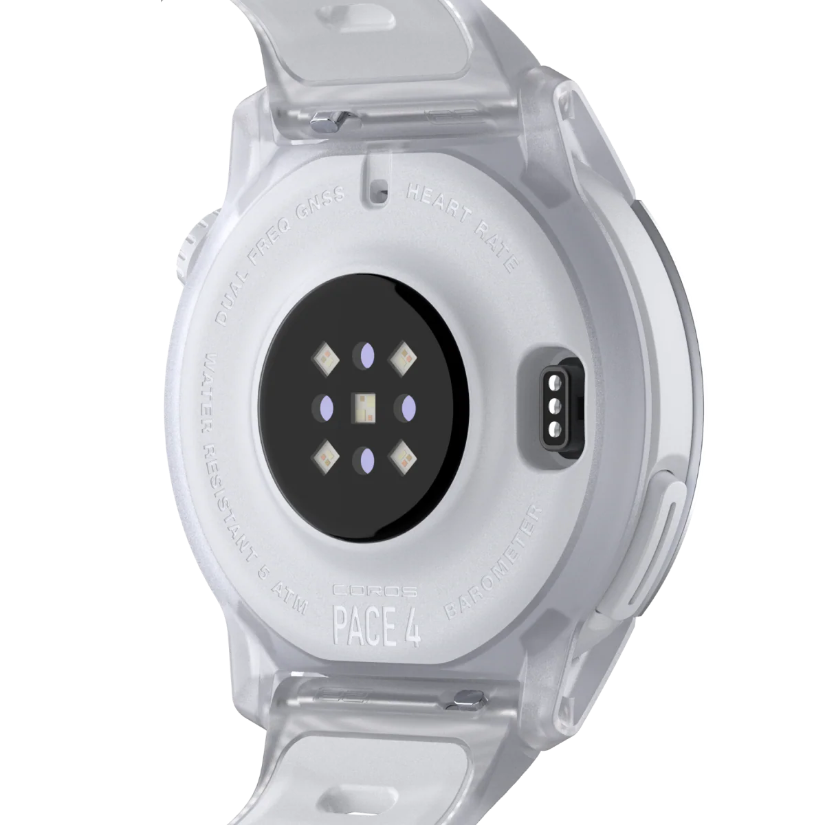 Coros Sportuhr Pace 4, Silikonarmband, Cloud White