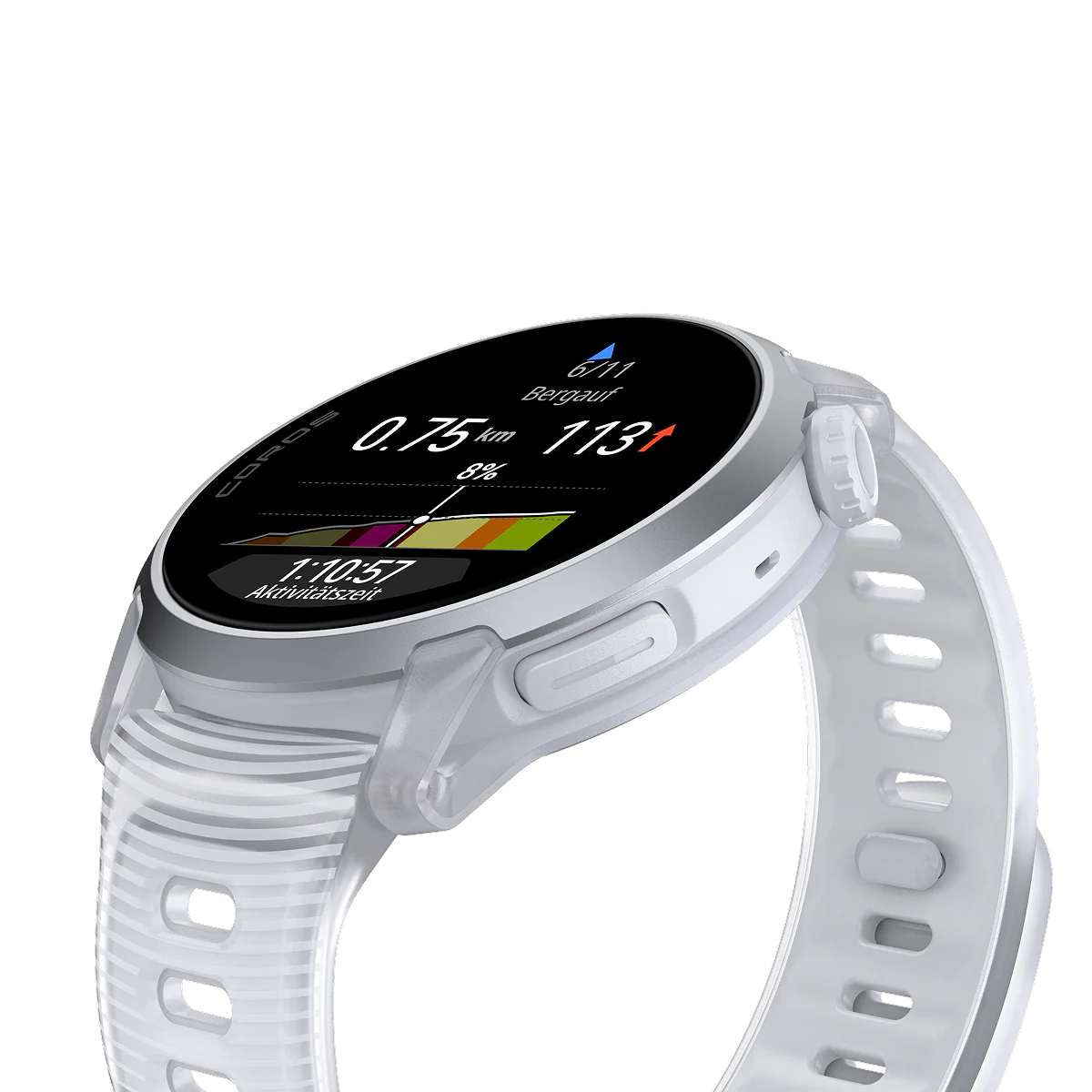Coros Sportuhr Pace 4, Silikonarmband, Cloud White – Bild 