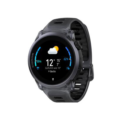 Coros Sportuhr Pace 4, Silikonarmband, black crystal
