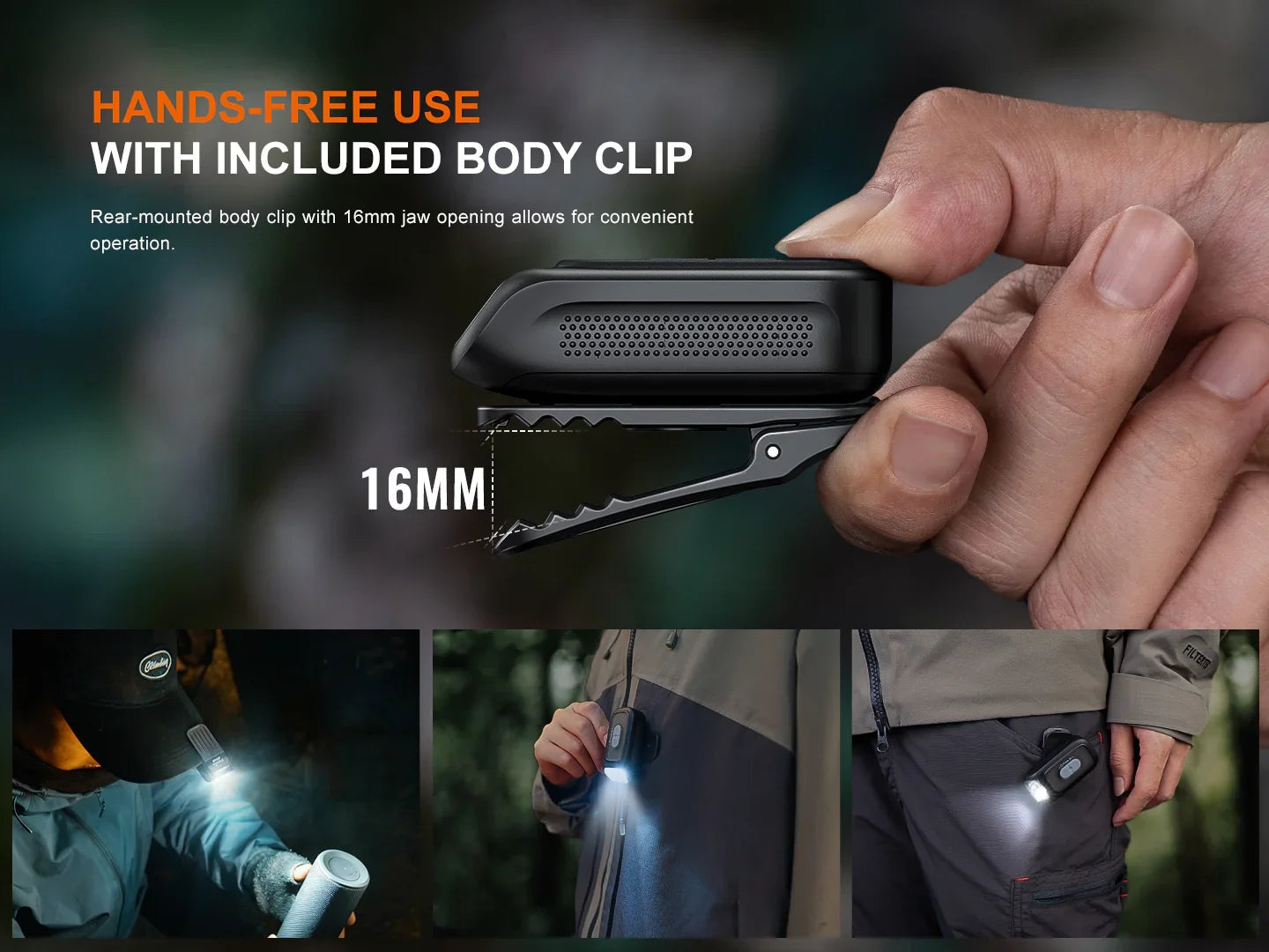 Fenix E04R Minilicht mit 360° drehbarem Clip, 400 Lumen