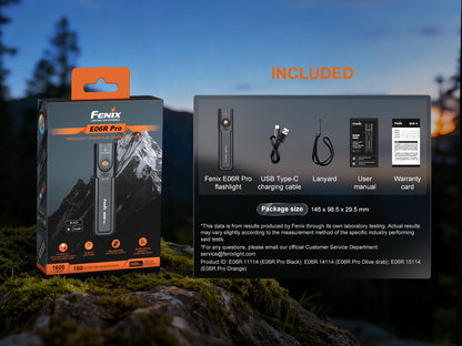Fenix E06R Pro drei Lichtquellen, UV-Licht und Laserpointer, 1600 Lumen