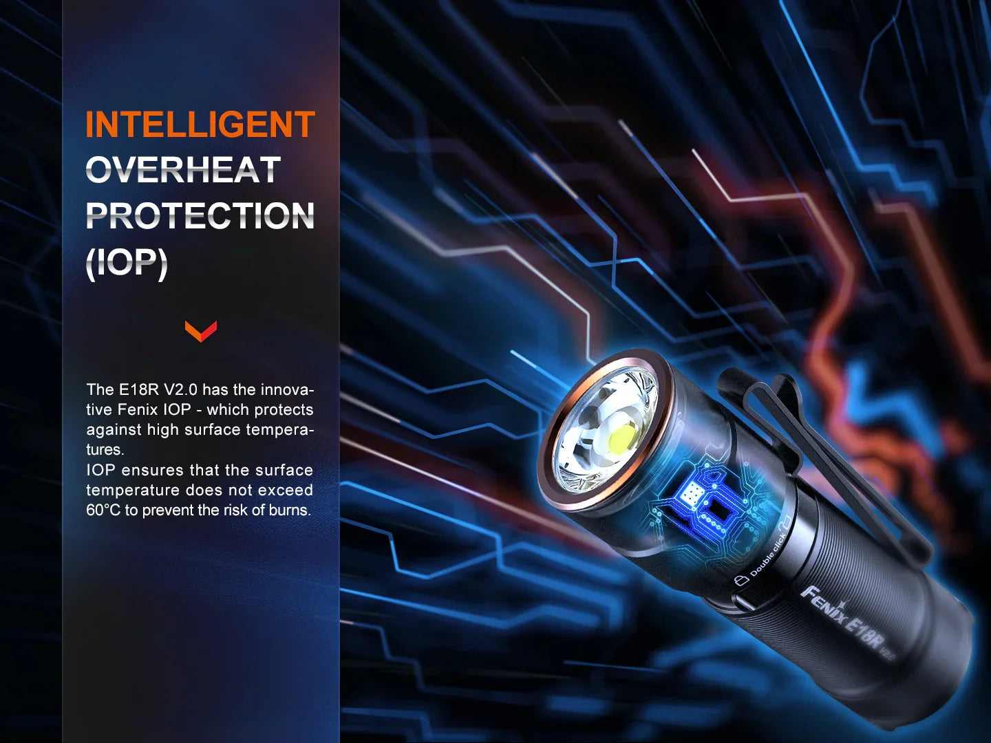 Fenix E18R V2.0 Ultrakompakte Hochleistungstaschenlampe, 1200 Lumen