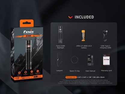 Fenix E35R High-Performance EDC-Taschenlampe, 3100 Lumen