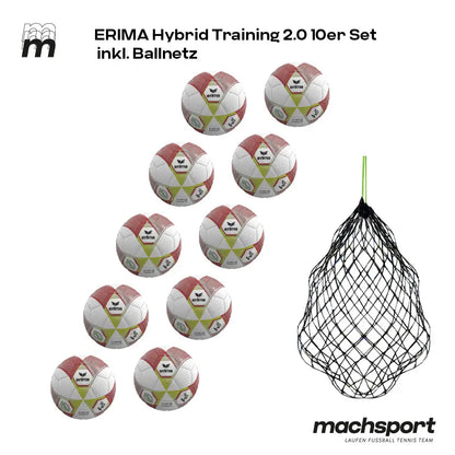 Erima Hybrid Training 2.0 10er-Set inkl. Ballnetz - machsport