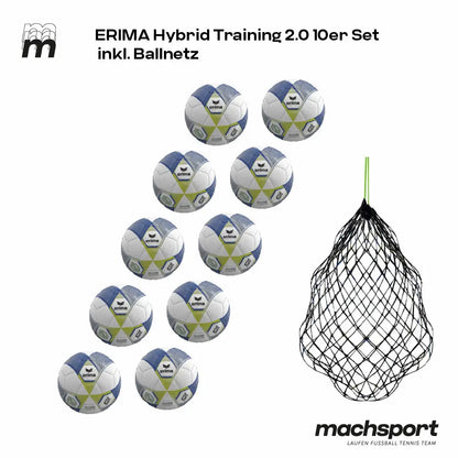 Erima Hybrid Training 2.0 10er-Set inkl. Ballnetz - machsport
