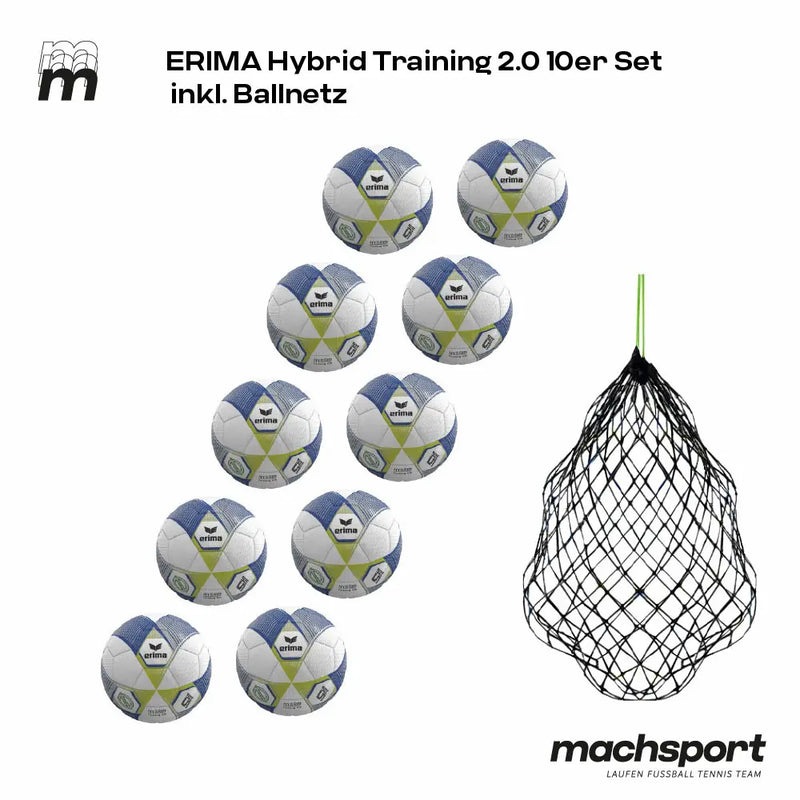 Erima Hybrid Training 2.0 10er-Set inkl. Ballnetz - machsport – Bild 1
