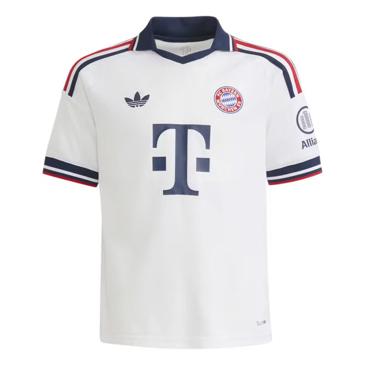 FC Bayern München Kinderfußballshirt Auswärtstrikot 26/27 – weiß / 128