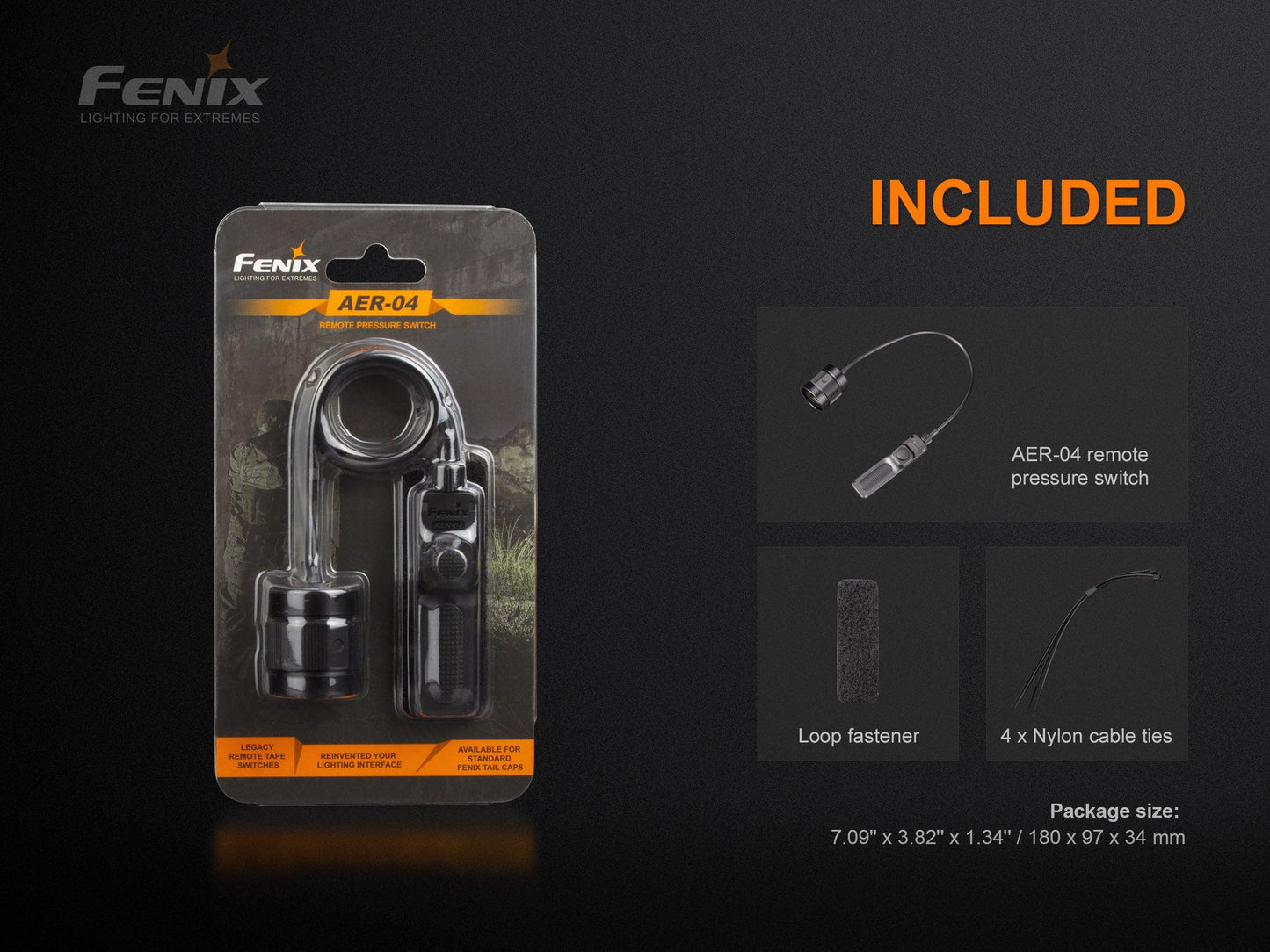 Fenix AER-04 – Taktischer Kabelschalter kompatibel für TK22 V2.0, TK22 UE, TK30, HT18
