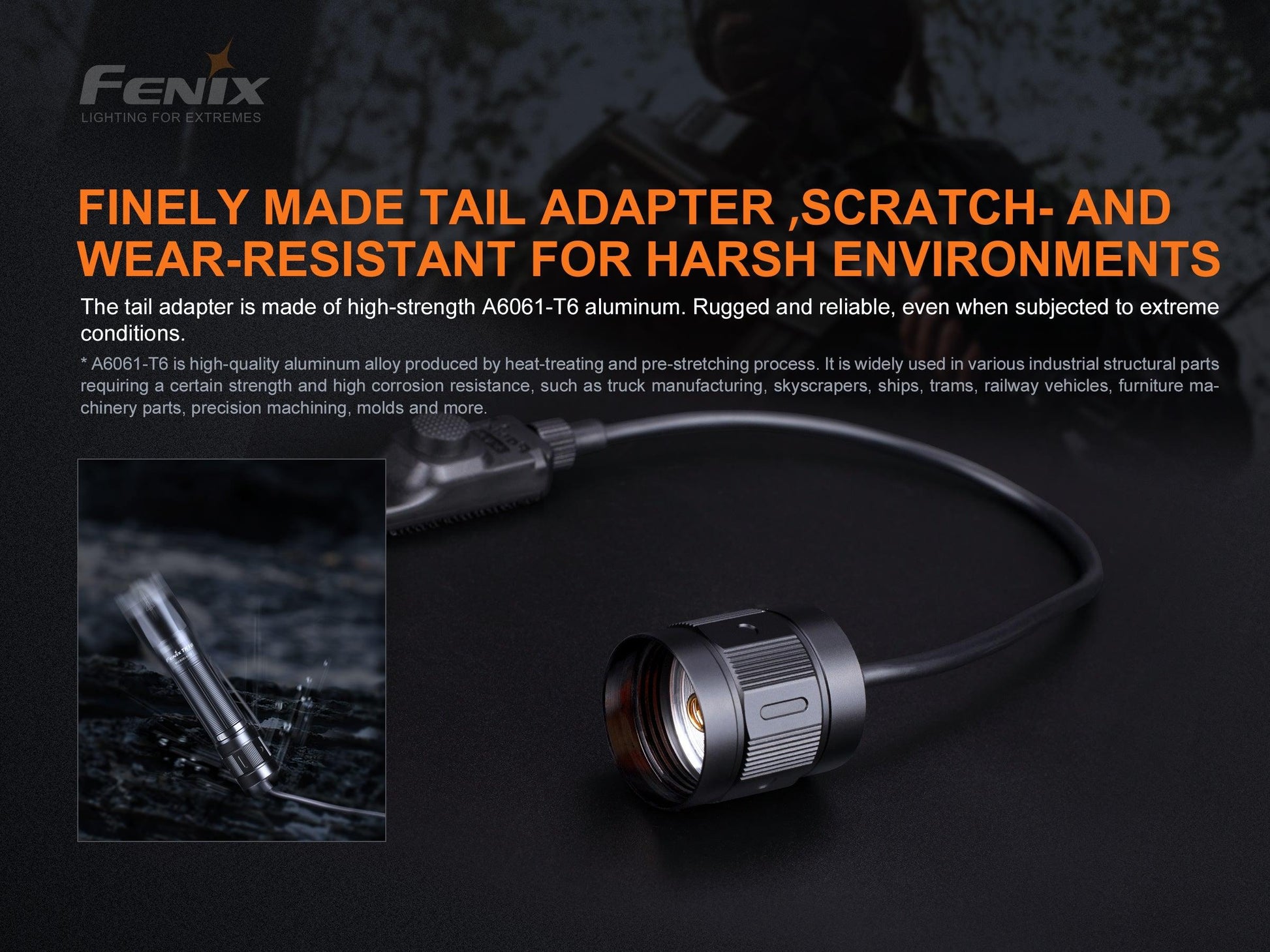 Fenix AER-05 – Taktischer Kabelschalter kompatibel für TK16 V2.0 und HT18R – Bild 