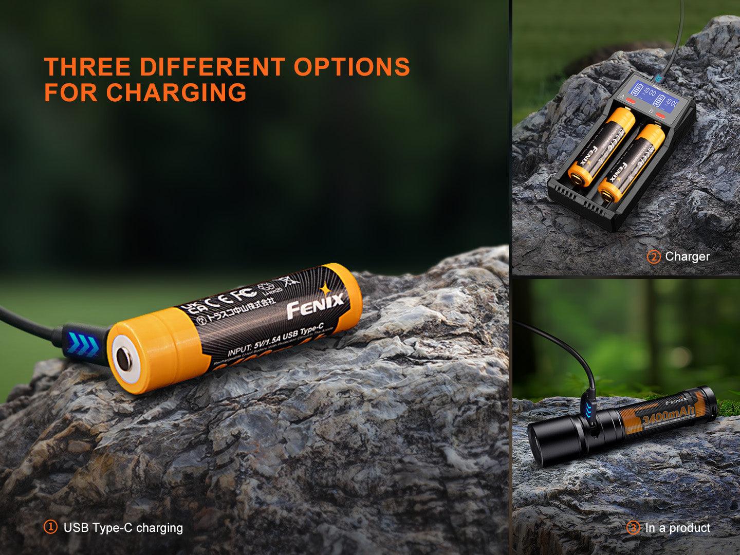 Fenix ARB-L18-3400U V3.0 - USB-Akku 18650 (3400 mAh, Version 3.0)