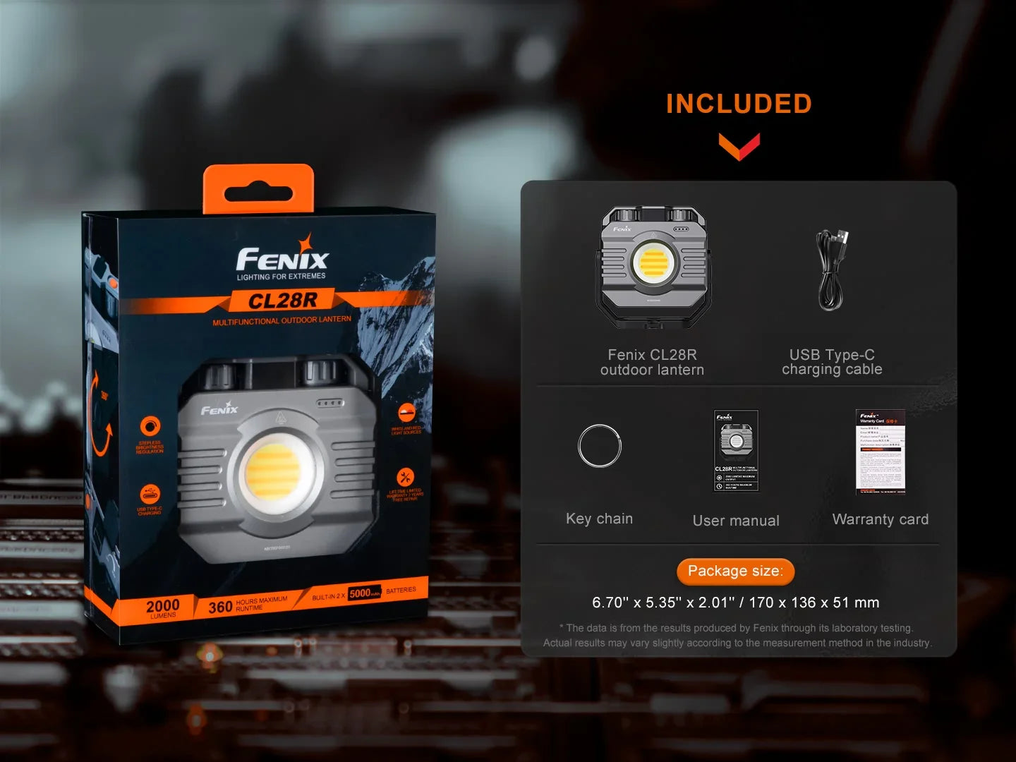 Fenix CL28R multifunktionale Outdoor-Laterne mit Powerbank-Funktion, 2000 Lumen
