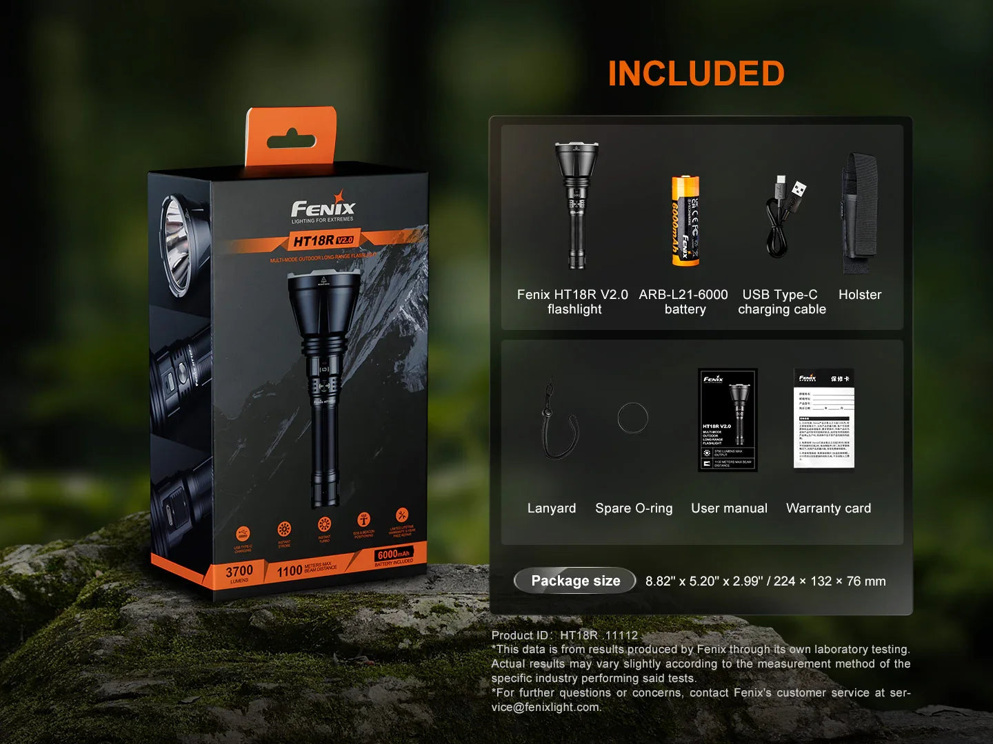 Fenix HT18R V2.0 Multimodus-Taschenlampe mit großer Reichweite, 3700 Lumen – Bild 